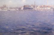 Theodore Roussel Blue Thames End of a Summer Afternoon Chelsea oil painting